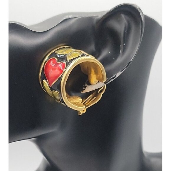 Karl Lagerfeld Tyrolean Clip On Earrings Oversized Signed Clip On Extremely Rare - Picture 9 of 16